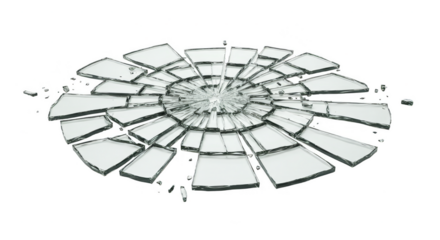 Broken Glass Fragments Shattered Destruction Abstract 3d Illustration