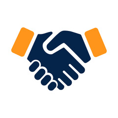 Clean flat illustration of a professional handshake representing partnership agreement cooperation trust business deal negotiation and successful collaboration between two parties