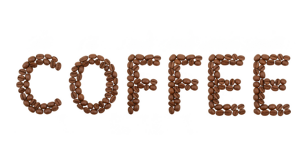 Coffee Beans Transparent Background Lettering Aroma Caffeine Drink