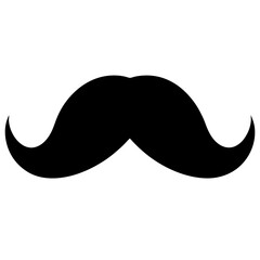 Classic Black Mustache Icon Illustration