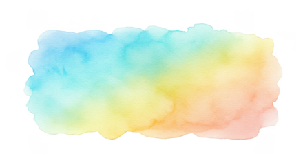 Colorful Watercolor Stain with Brush Transparent Background Texture Art