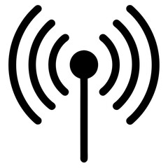 wireless network icon on black background