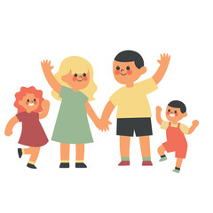 happy family with children