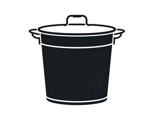 A dark-grey cylindrical container with a lid and handles