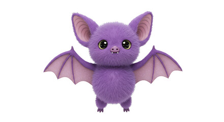 Cute Cartoon Purple Bat Plush Toy Animal Isolated Transparent PNG