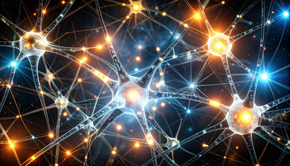 Neural Network Star Nursery  . Artificial Intelligence concept. Generated Image