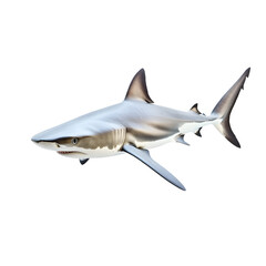 Obraz premium Striking Gray Shark in Isolated Studio Shot