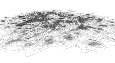Topographic Map Illustration Abstract Mountain Range Landscape