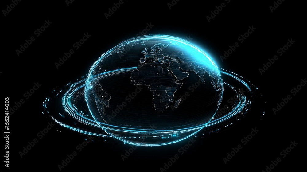 Aufkleber dynamic globe with glowing lines illustrating global connectivity digital space animation futuristic