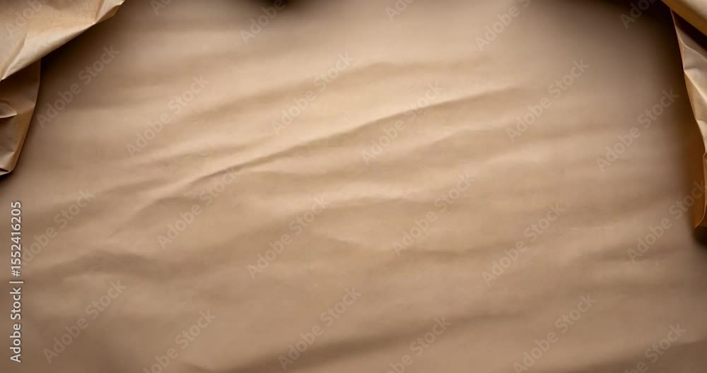 Aufkleber video shot of textured craft paper with torn edges forming an abstract frame brown color with copy s