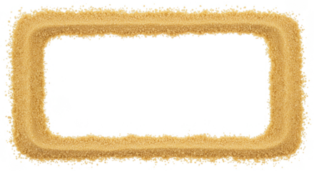 Golden Sand Frame on Transparent Background Texture Border Design