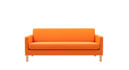 Freigestellte orange Couch &ndash; freigestellte M&ouml;belillustration mit transparentem Hintergrund- png
