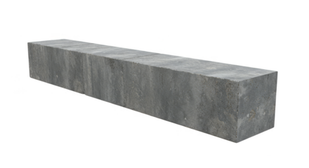 Gray Isolated Stone Block Cube Single on Transparent Background