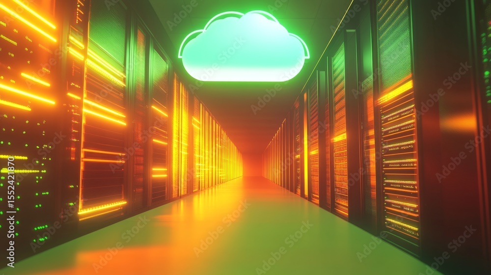 Poster illuminating the future a dynamic cloud network with radiant servers in a virtual environment