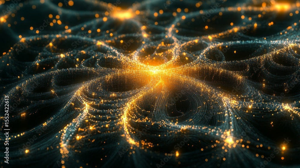 Poster illuminating machine learning model visualization digital space infographic futuristic environment a