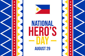 National hero's day philippines august banner illustration template