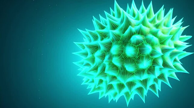Animated turquoise spiked sphere