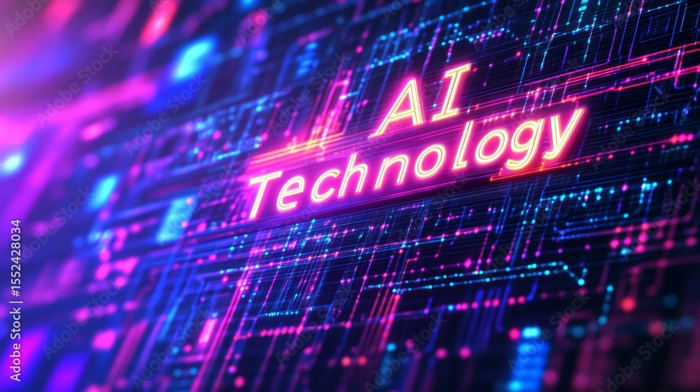 Poster exploring ai technology in a high-tech digital space background futuristic environment visual conten
