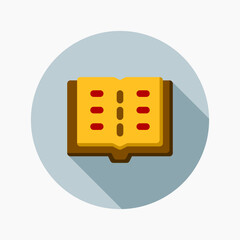 open book Icon in flat style. Perfect for apps, websites, UI UX, presentations, or infographics. Editable illustration file with clean design and modern design.