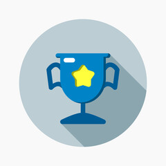 Award Trophy Icon in flat style. Perfect for apps, websites, UI UX, presentations, or infographics. Editable illustration file with clean design and modern design.