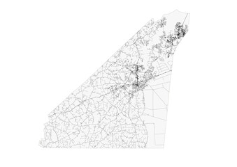 Suffolk highway map. Clean vector design, focused on road network for visualization or print.