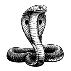 Fototapeta premium Illustration of Cobra Snake Reptile Venomous Dangerous Wildlife on Transparent