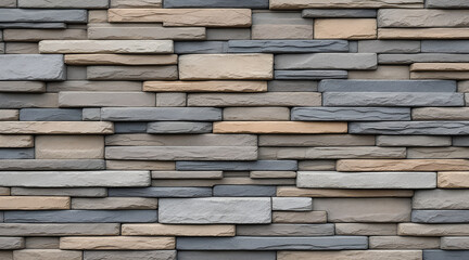 Modern Stone Veneer Wall with Neutral Tones and Rectangular Blocks