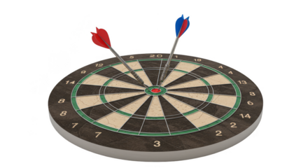 Illustration of Darts Arrows Hit Target With Accuracy in Transparent BG