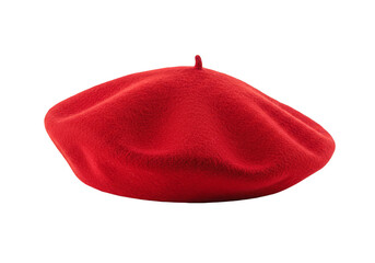 Illustration of Red Beret Hat Headwear Fashionable Wool Beret on Isolated