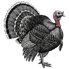 Illustration Of Rustic Turkey Bird In Transparent Background For Thanksgiving