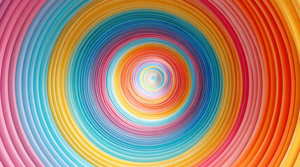 Colorful spiral pattern with concentric circles creating vibrant and dynamic abstract design full of energy and movement