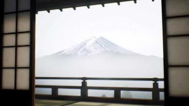 mount fuji and cherry blossoms