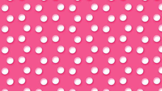 Emboss dew drop motion on pink background
