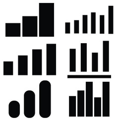 Growing graph icon set.  chart icon.