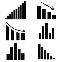 Growing graph icon set.  chart icon.