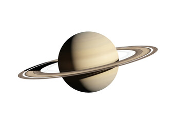Illustration of Saturn Planet with Rings in a Vast Black Space