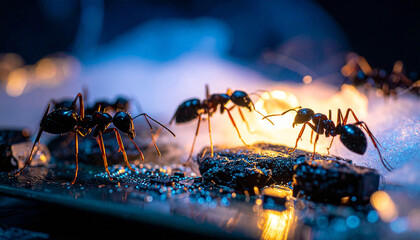 Fototapeta premium Cybersecurity Ant Colony Defense. Artificial Intelligence concept. Generated Image