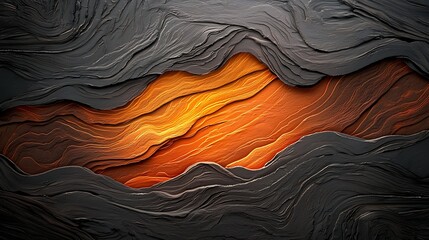 Glowing magma textures fire contrast concept, Abstract art this abstract artwork showcases a mesmerizing blend of textures and colors