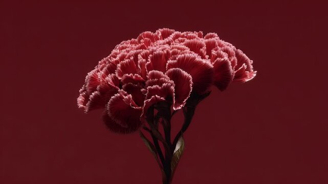 Beautiful deep red carnation closeup