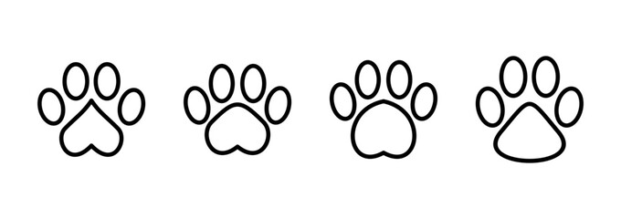 Paw icon logo design. paw print sign and symbol. dog or cat paw