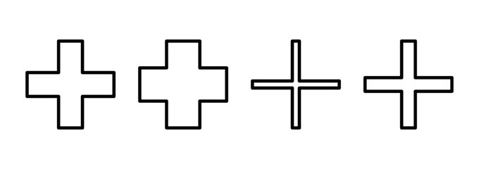 Plus icon logo design. Add plus sign and symbol