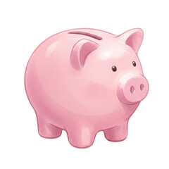 Obraz premium Illustration of Pink Piggy Bank Symbolizing Saving Money and Investment
