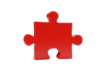 Obraz premium Isolated 3d Red Puzzle Piece Illustration on Transparent Background