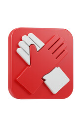 Illustration of Red and White Hand Icon Design Symbol Partnership
