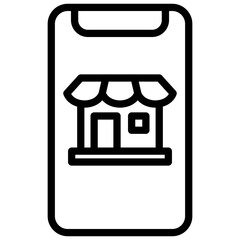 merchant apps line icon