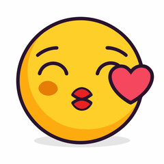 Yellow emoji blowing a kiss with a heart on its cheek