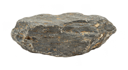 Isolated Black Rock Stone Geology Mineral Detailed Background