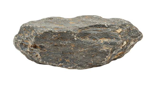 Isolated Black Rock Stone Geology Mineral Detailed Background