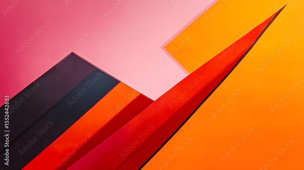 Poster vibrant and colorful abstract background featuring dynamic arrow shapes in a fluid and artistic comp