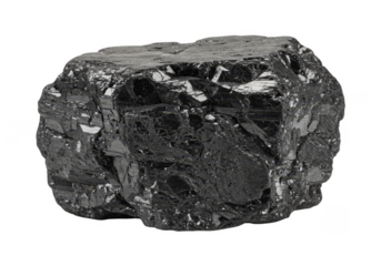 Isolated Close Up of a Lump of Black Coal Fossil Fuel Energy Source